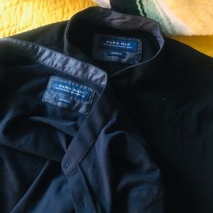 ZARA Men qty 2 men bundle button down tops, Large